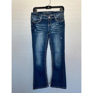 Arlya Jeans Blue Denim Low Rise Boot Womans Size 5/6
